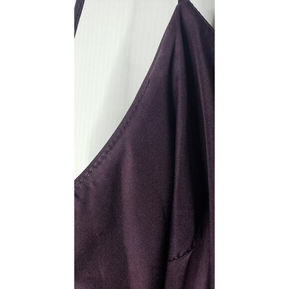 Jenny Yoo Bridesmaid Raisin Purple Flutter Spaghetti Strap Gown Long Dress 8 - Picture 7 of 12